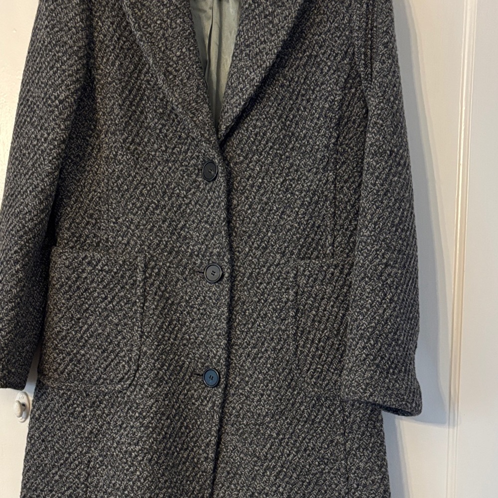 J. Crew Charcoal Textured‎ Pea Coat. EUC - Picture 6 of 10